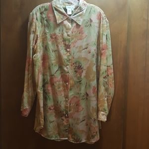 Coldwater Creek Floral Velvet Top